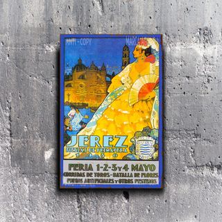 PLACA METALICA JEREZ FERIA FIESTA CARTEL RETRO 
