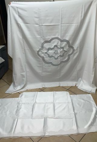 Coordinato letto singolo satinato bianco-argento