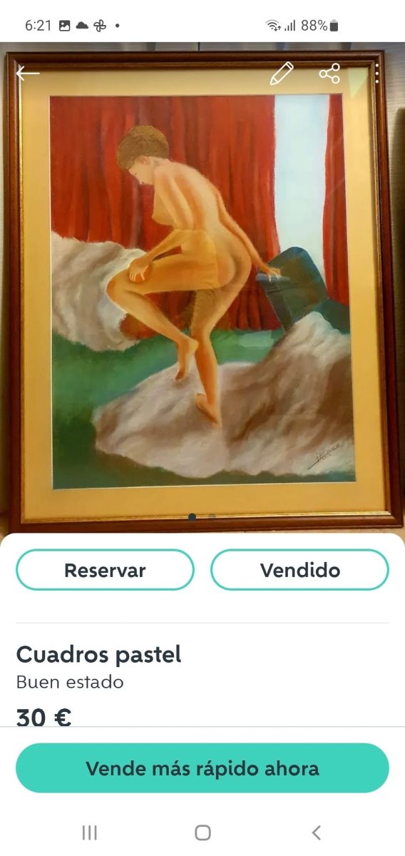 Quadro pastello figura femminile