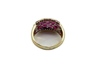 sortija oro 18k con piedra con diamante,rubi t. 16 (17,84 mm)
