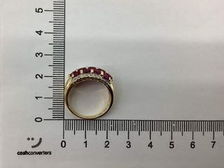 sortija oro 18k con piedra con diamante,rubi t. 16 (17,84 mm)