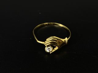 anillo oro 18k con piedra con circonita