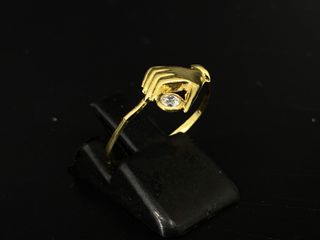 anillo oro 18k con piedra con circonita