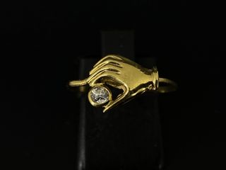 anillo oro 18k con piedra con circonita