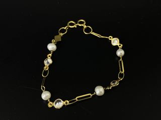 pulsera oro 18k con piedra con circonita
