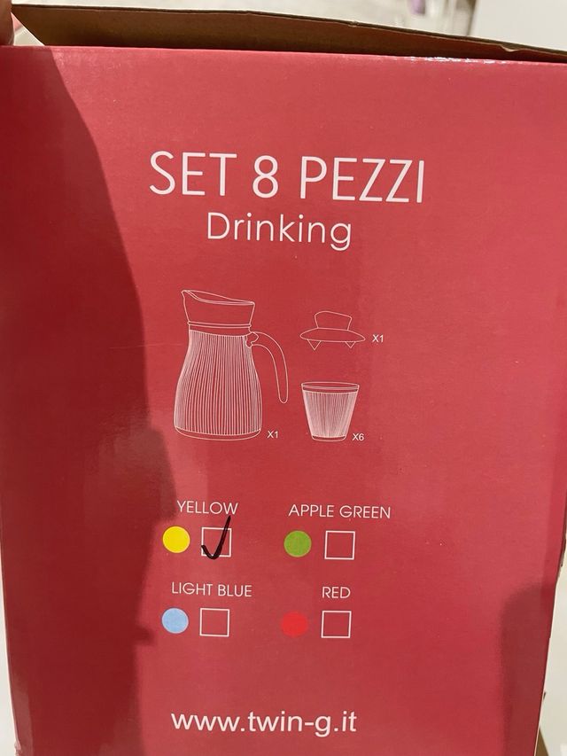 Caraffa acqua + 6 bicchieri vetro