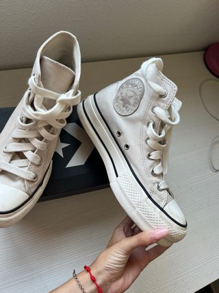 Converse bota con plataforma beige
