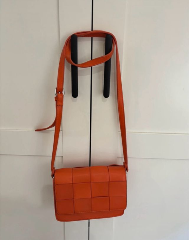 Bolso bandolera tejido naranja
