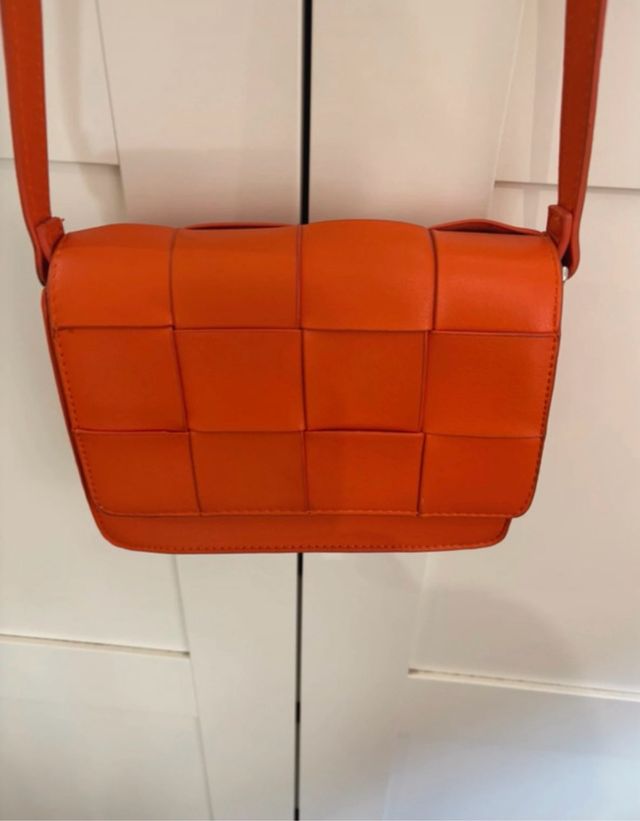 Bolso bandolera tejido naranja
