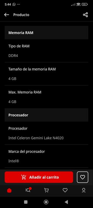 Portátil Netbook PRO 14,1"UHD 4k Negro