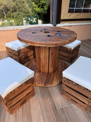 MESAS BOBINAS CARRETE MADERA CABLE CHILLPALET