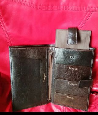 Cartera de Cuero Marrón - Portadocumentos targuete