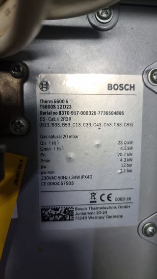 Calentador Bosch gas natural