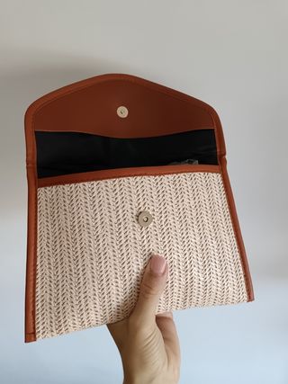 Bolso rafia beige-marrón