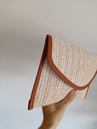 Bolso rafia beige-marrón