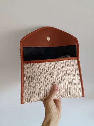Bolso rafia beige-marrón