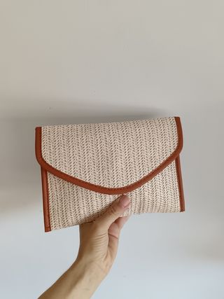 Bolso rafia beige-marrón