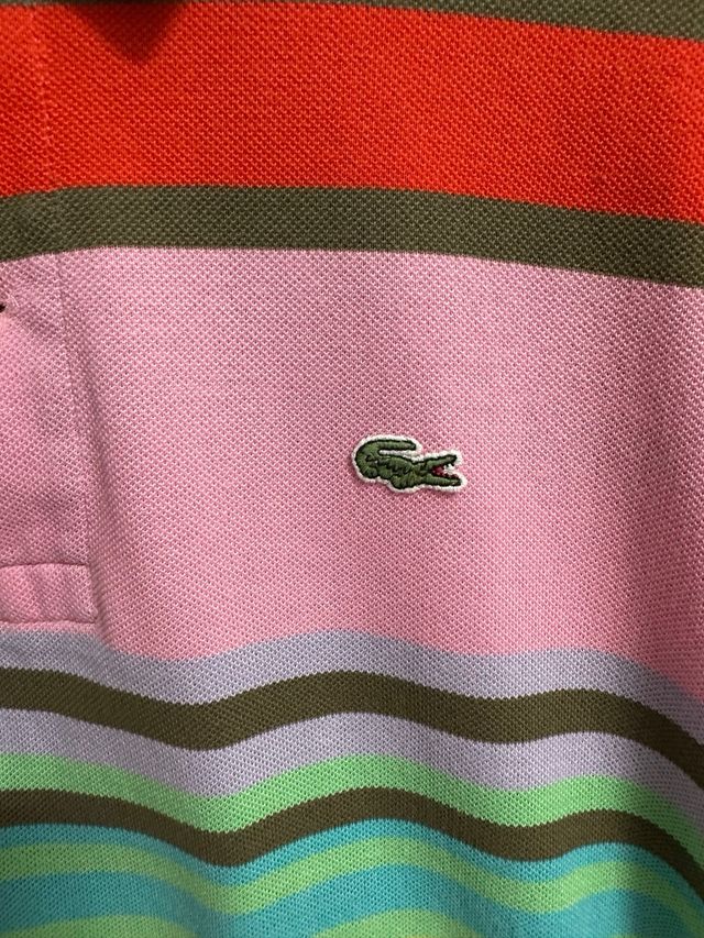 Polo Lacoste multicolor rayas hombre