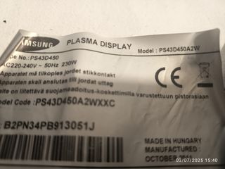 9045 PACK DISPIECE TV SAMSUNG PS43D450A2W