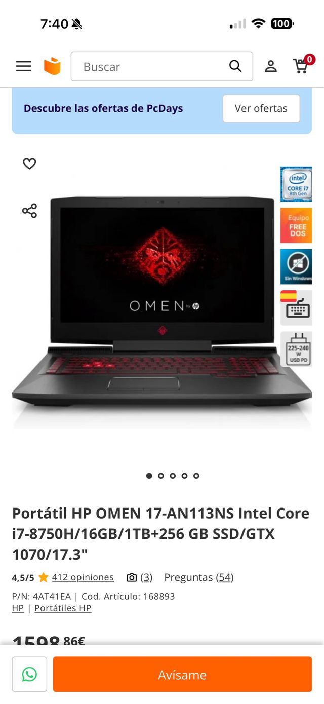 Portátil Gaming HP OMEN 17 Pulgadas