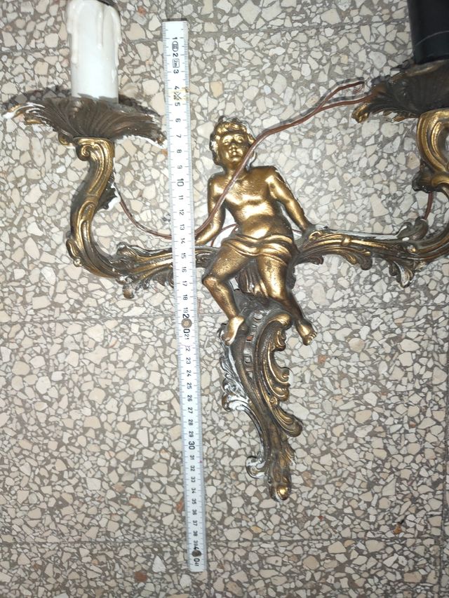 Applique a parete, 2 luci, angeli