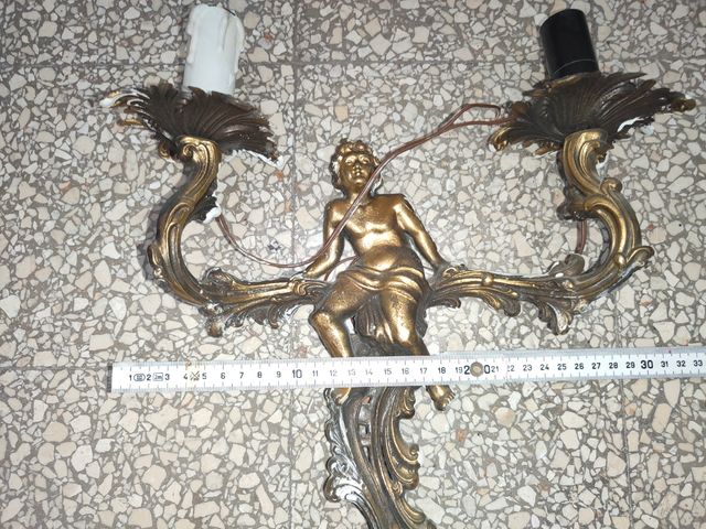 Applique a parete, 2 luci, angeli