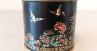 Scatola latta vintage fiori in stile giapponese