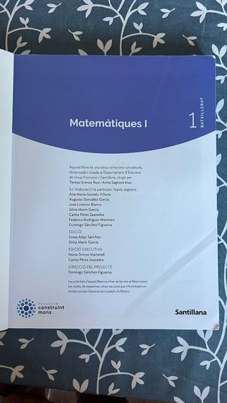 MATEMATIQUES I 1BTX CONSTRUINT MONS