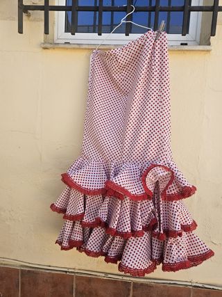 Traje Flamenco rojo-blanco