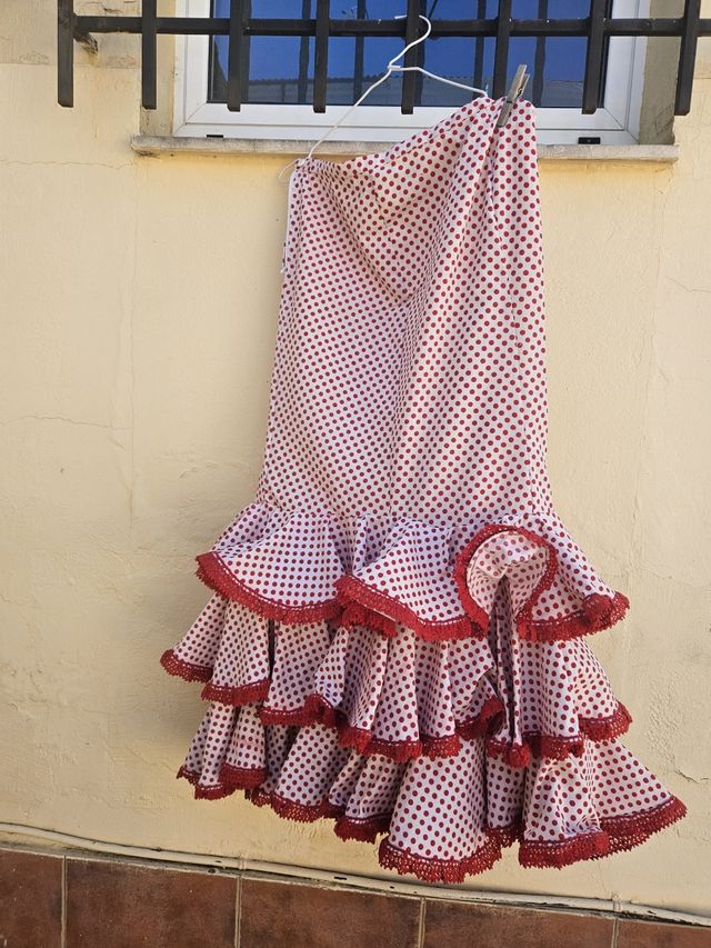 Traje Flamenco rojo-blanco