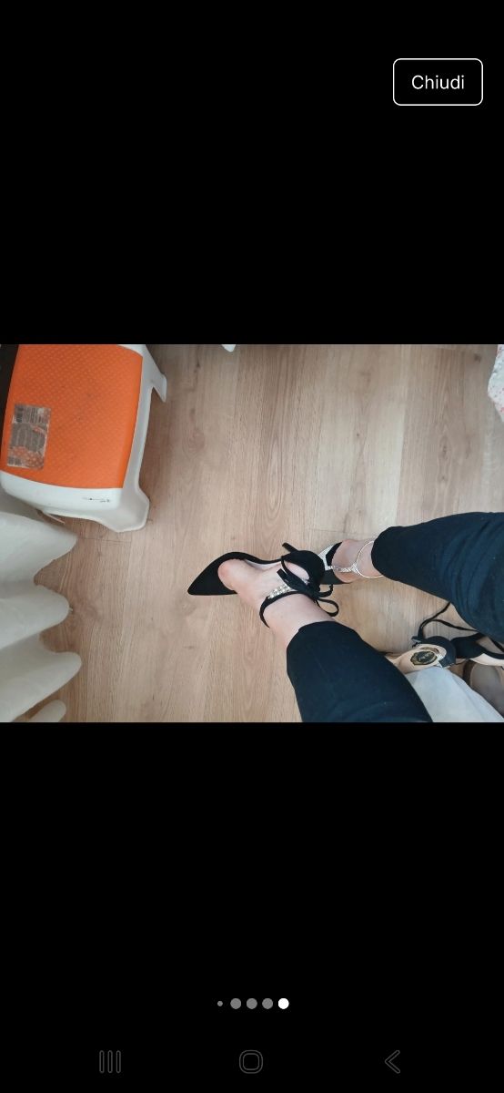 Décolleté nere in camoscio