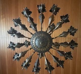 Lampadario Ottone Antico 12 Luci