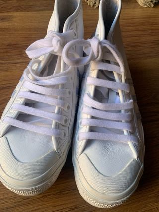 Adidas Nizza Platform Mid Zapatillas Blancas y Azu