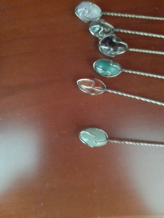 Set di 6 cucchiaini da tè antichi argentati