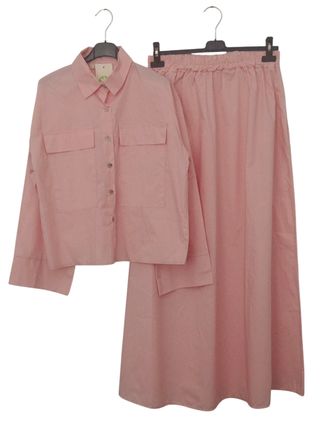 Conjunto falda y camisa - azul, rosa, Verde y neg