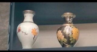 2 Vasi in smalto Cloisonné cinesi