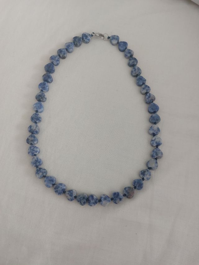 Collar corazón piedra azul