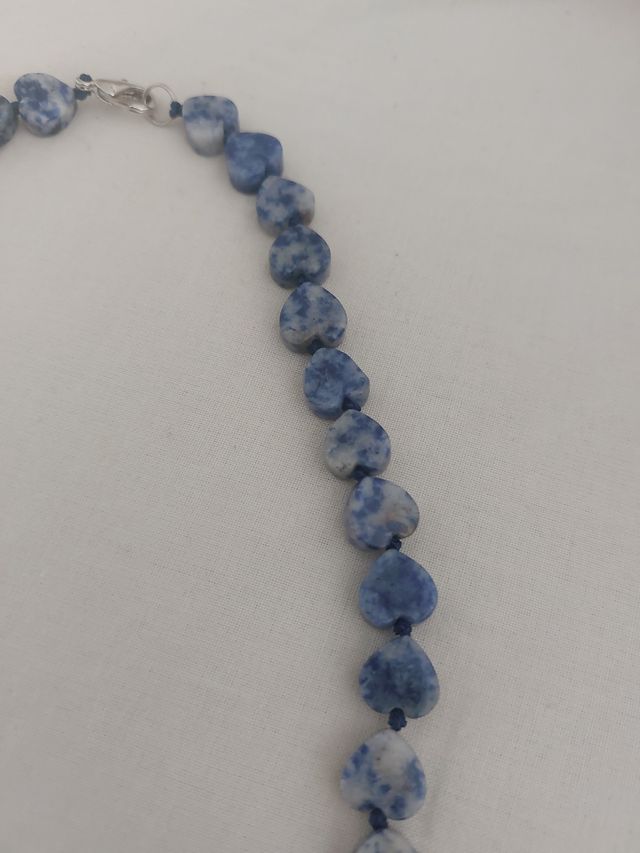 Collar corazón piedra azul