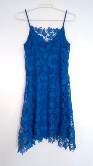 Vestido Zara azul, encaje