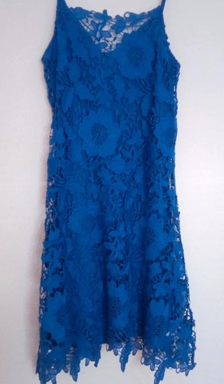 Vestido Zara azul, encaje