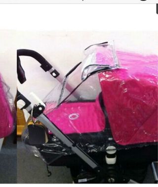 Cubierta lluvia carrito bebé rosa