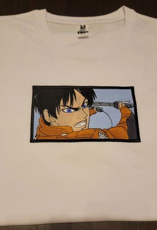 Maglietta Attack on Titan ricamata - L