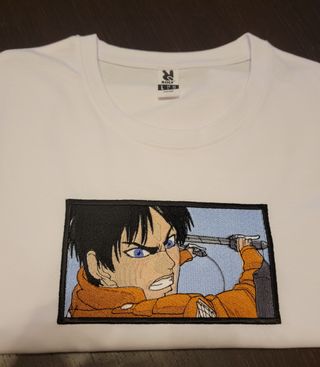 Maglietta Attack on Titan ricamata - L