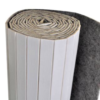 vidaXL Biombo divisor bambú blanco 250x165 cm