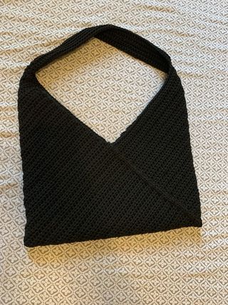 Borsa uncinetto handmade nera e foderata