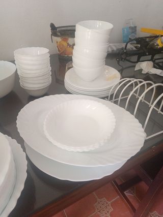 Vajilla porcelana blanca