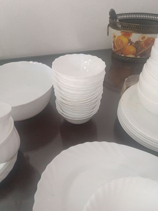 Vajilla porcelana blanca