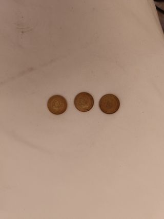 3 Monedas antiguas de España
Época de franco 