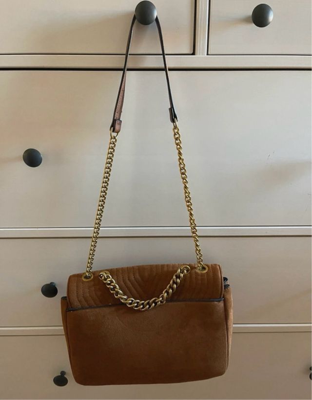 Bolso bandolera ante marrón