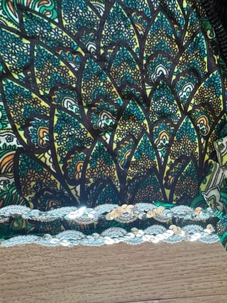 Pañuelo danza oriental - Verde & Plata